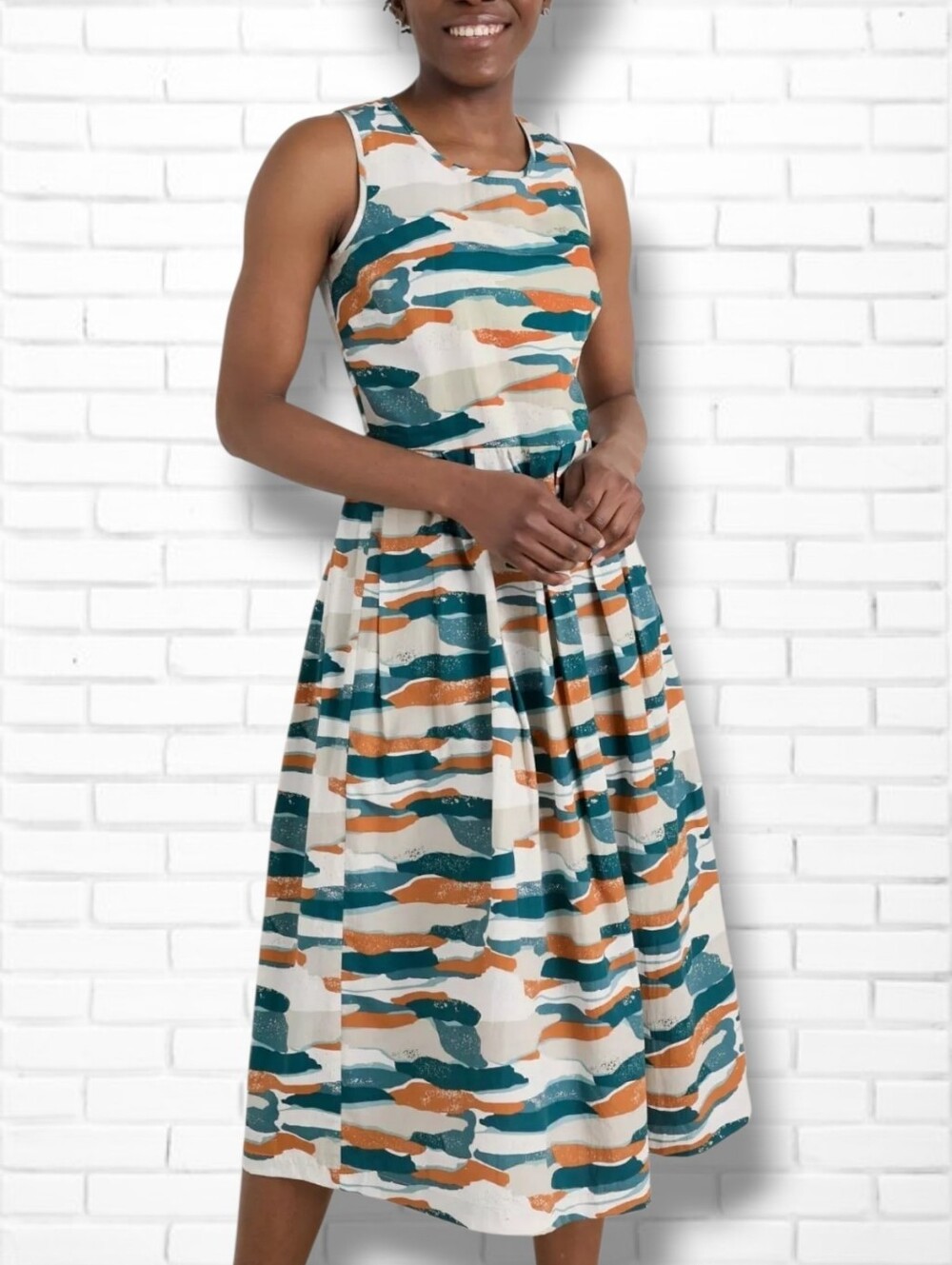 Seasalt Cornwall Farley's Dress in "Paper Torn" multi-coloured print Size 14